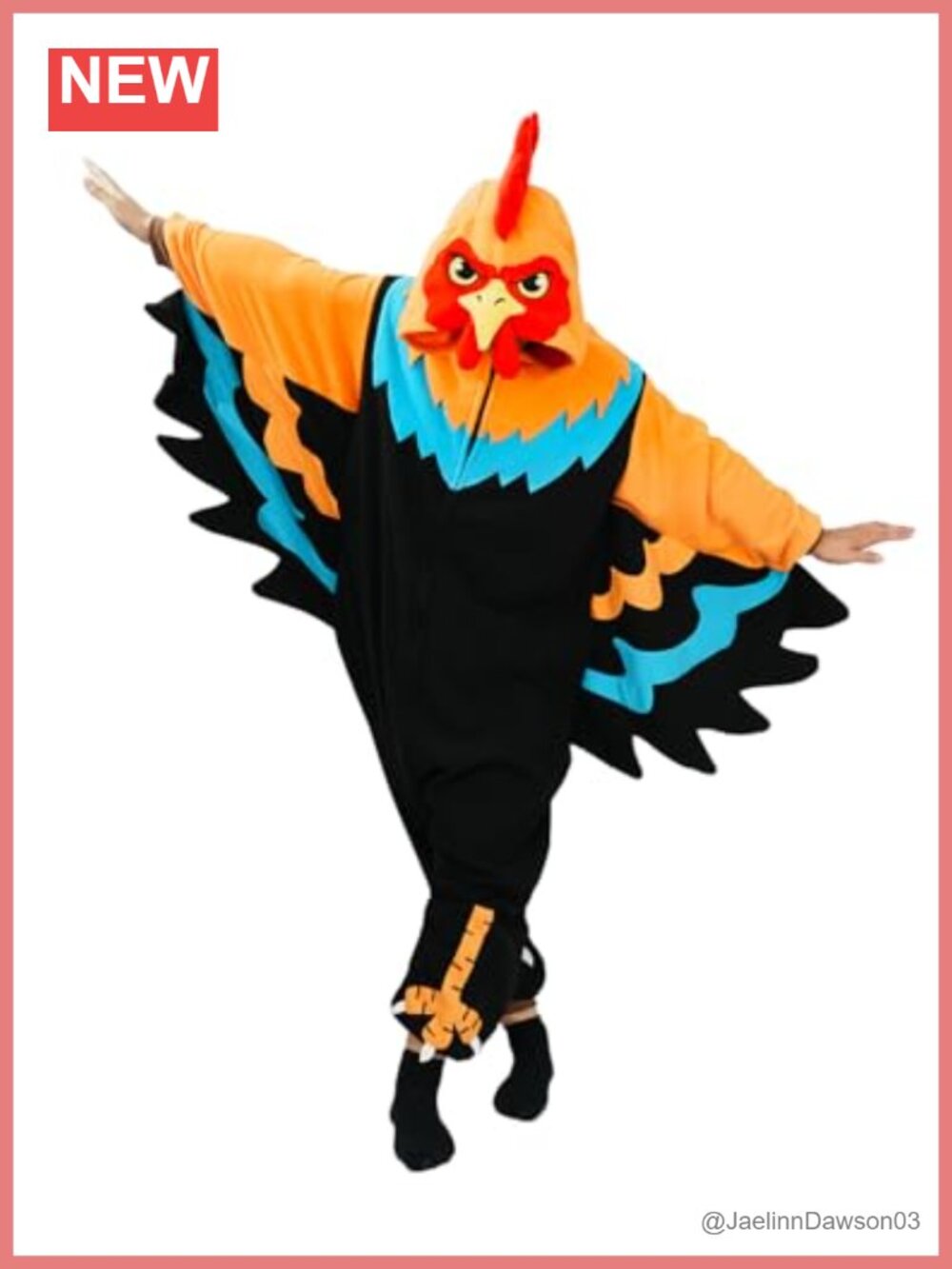 Polar Fleece Chicken Onesie Adult Rooster Costume Hooded One-Piece Pajama